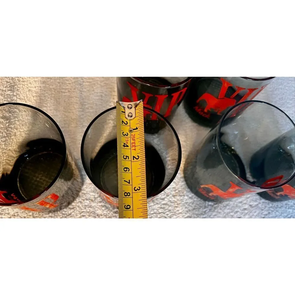 Set of 6 1960's /70's • Mack Truck VIP • Bulldog Smoke Glasses Lowball Cocktail